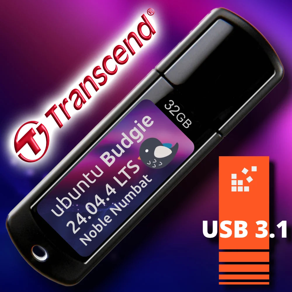 Ubuntu Budgie 24.04.4 LTS "Noble Numbat" auf 32 GB USB-Stick