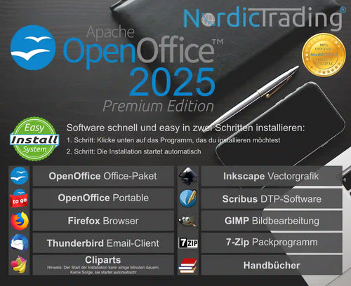 OpenOffice 2025 Premium Edition (V. 4.1.16) auf 8 GB USB-Stick