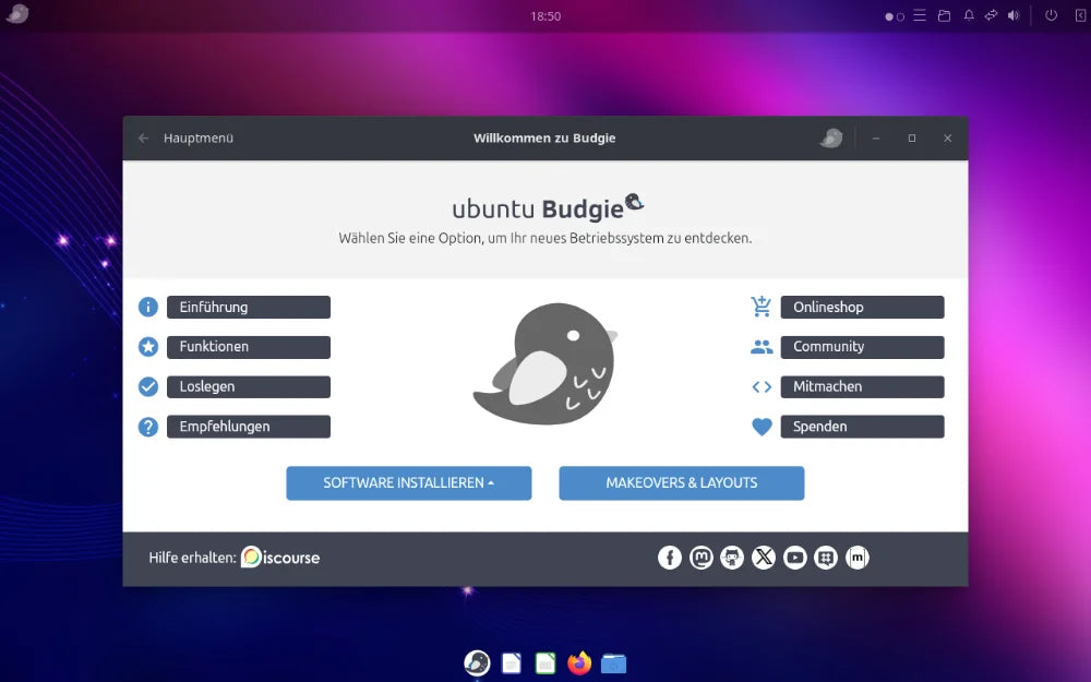 Ubuntu Budgie 24.04.4 LTS "Noble Numbat" auf 16 GB USB-Stick