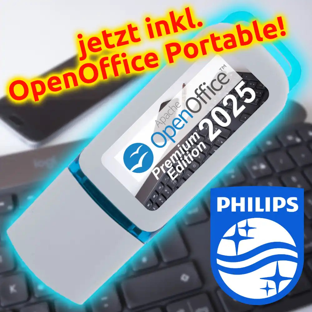 OpenOffice 2025 Premium Edition (V. 4.1.16) auf 8 GB USB-Stick