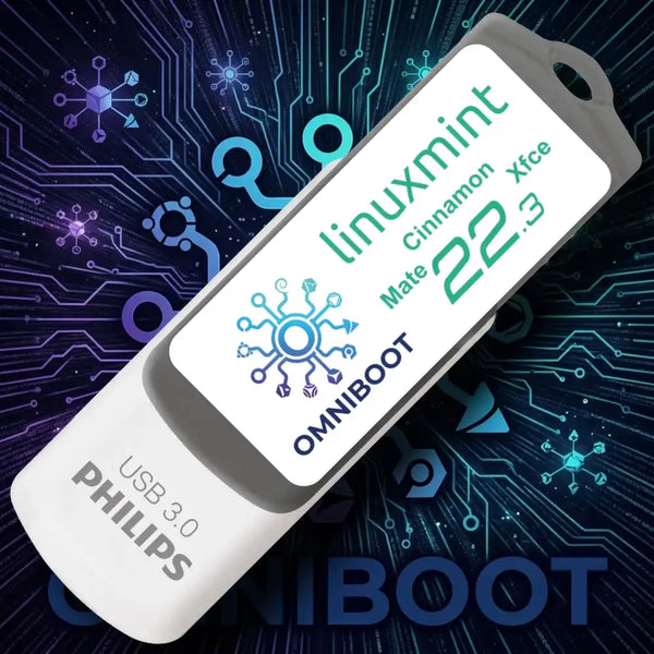 OMNIBOOT Mint: 3 Linux Mint 22.3 Varianten auf 32 GB USB-Stick